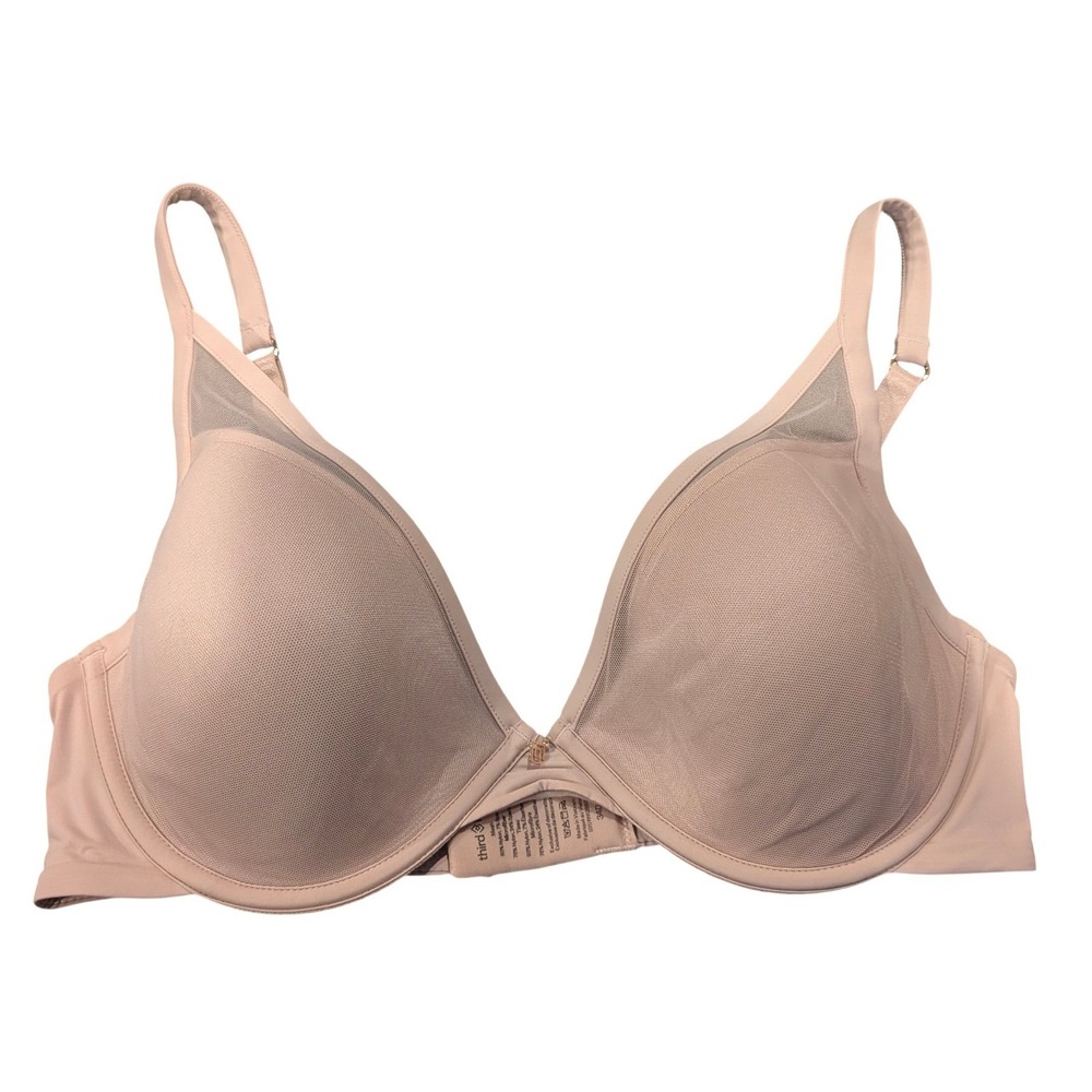 ThirdLove Mesh T-Shirt Bra 34D Tan Underwire Adjustable Straps Everyday Comfort